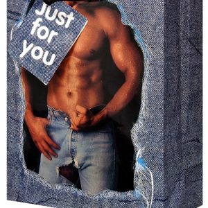 Man in blue jeans gift bag