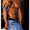 Male chest w/bluejeans gift bag