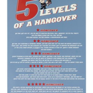 5 levels of a hangover tin sign