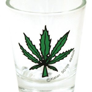 Pot Leaf Clear Shot Glass