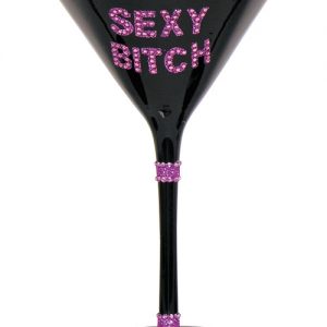 Sexy Bitch Martini Glass - Black