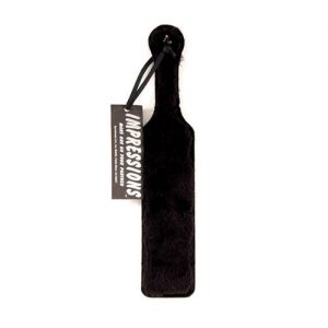 Leather paddle w/black fur