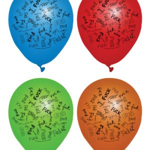 Dirty F-Bomb Balloons - Asst. Colors Pack of 8