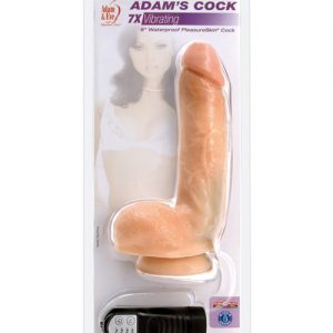 Adam's 6.25" vibrating pleasureskin cock - natural