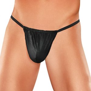 Male power nylon lycra pouch thong black o/s