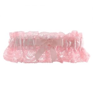 Night to remember leg garter - white/pink bulk packaging by sass