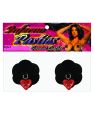 Leather pasties - flowers w/flashing hearts