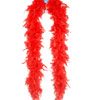 72" feather boa - red