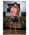 Metallic silver foil printed boxer w/removable suspenders