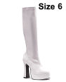 Ellie shoes chacha knee high boot w/1.5" platform white six