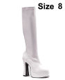 Ellie shoes chacha knee high boot w/1.5" platform white eight