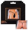 Male power g-string w/front ring black o/s