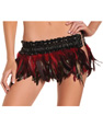 FEATHER MINI SKIRT - RED- S/M